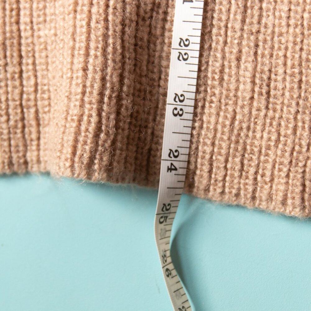 Rebecca Minkoff Remi Tan V-Neck Wool Mohair Knit Sweater Size Small Ribbed - Picture 9 of 10